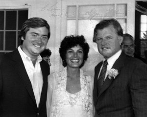 Maureen with Tim and Ted Kennedy on Nantucket, 1981